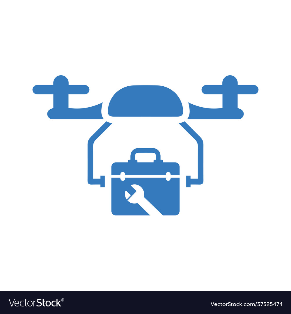 Service support copter drone tools icon blue