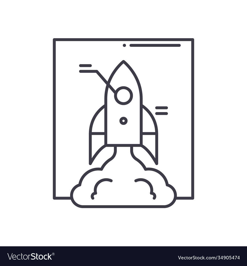 Startup icon linear isolated thin vector image Startup icon linear isolated thin
