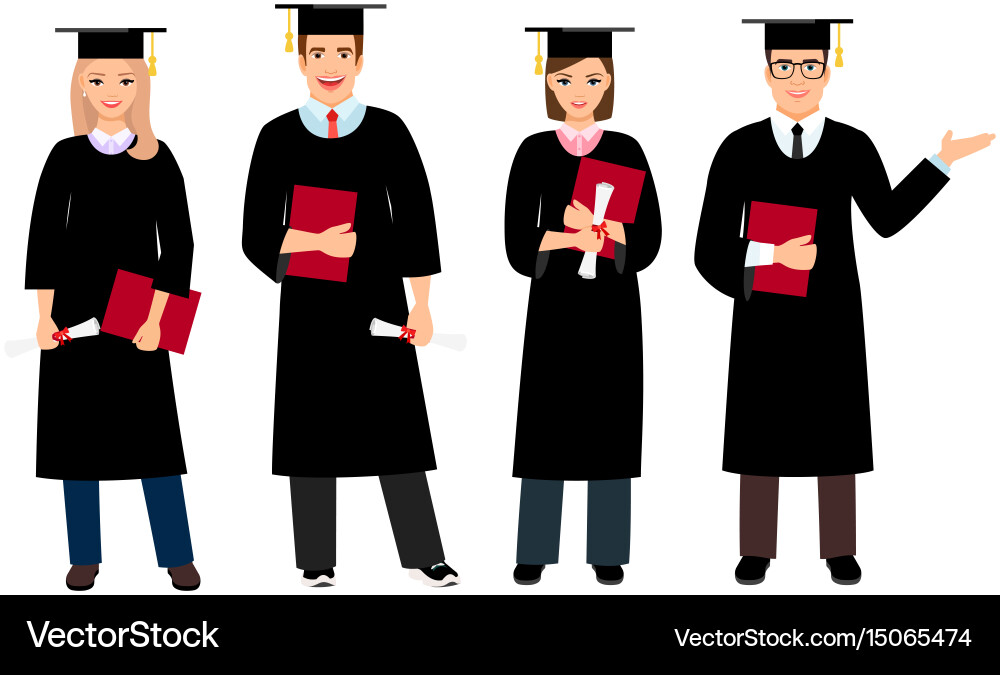 Student graduation set Royalty Free Vector Image