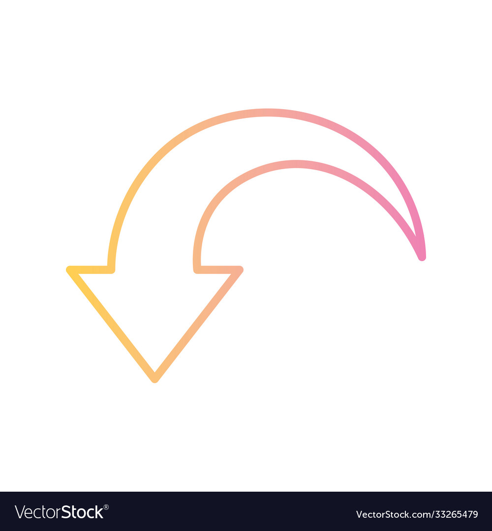 Back arrow gradient style icon design