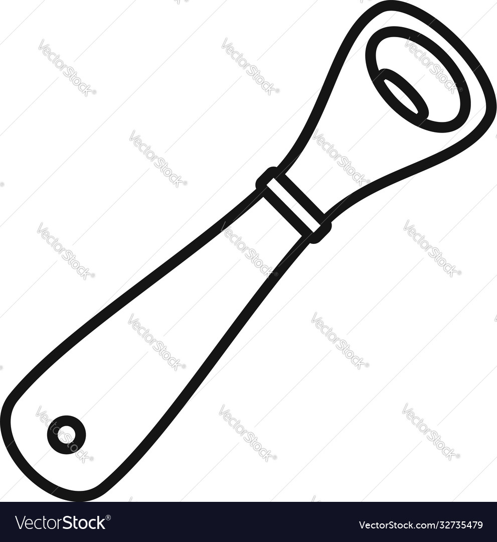 Beer bottle-opener icon outline style Royalty Free Vector