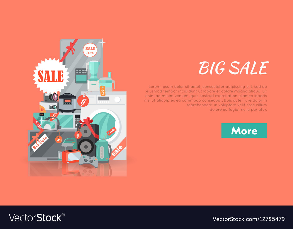 Big super web sale banner household appliances