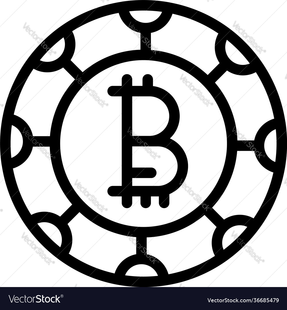 Bitcoin Icon Outline Style Royalty Free Vector Image