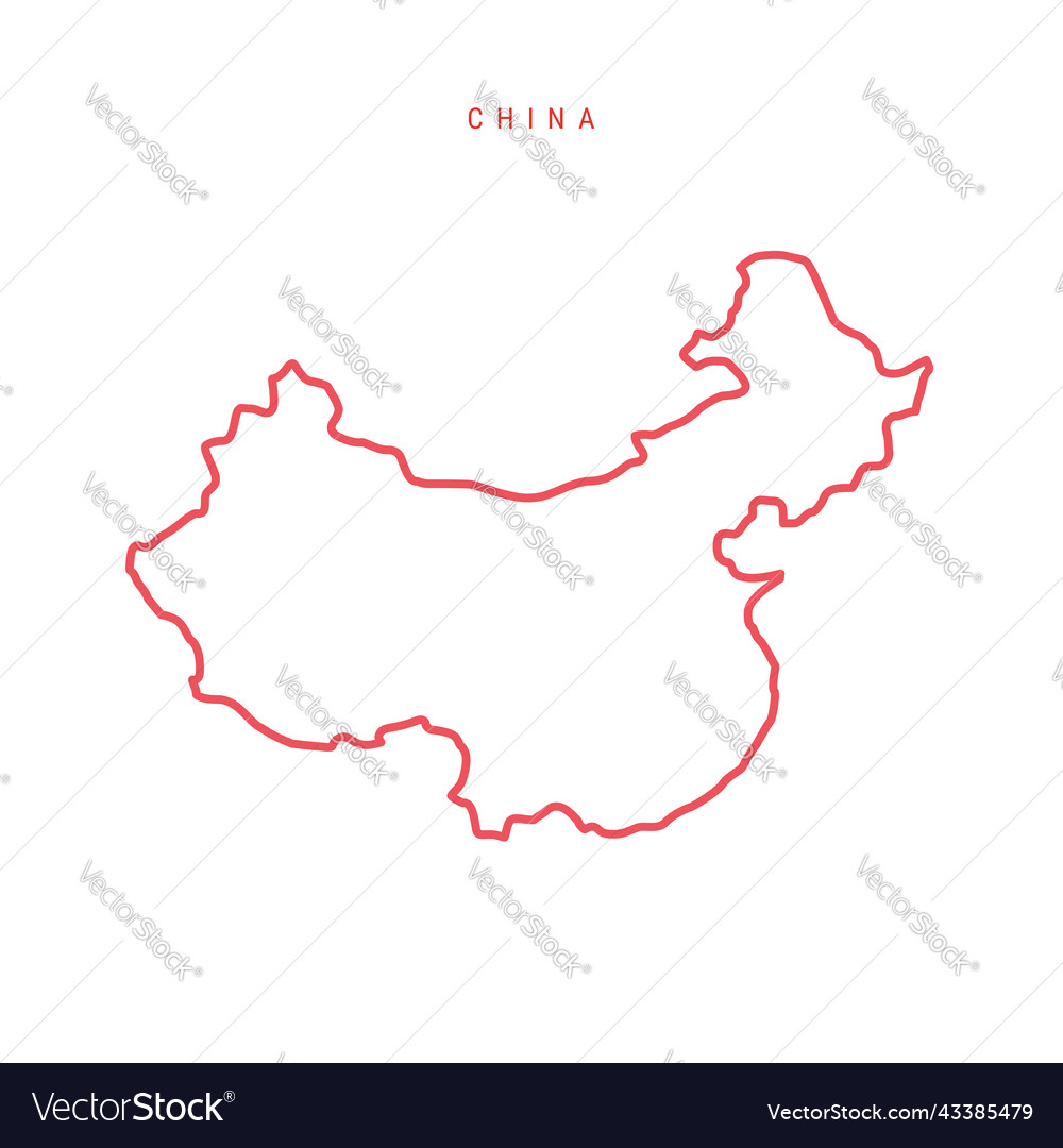 China editable outline map Royalty Free Vector Image