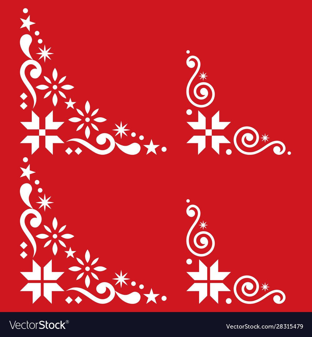 Christmas corner set - scandinavian Royalty Free Vector