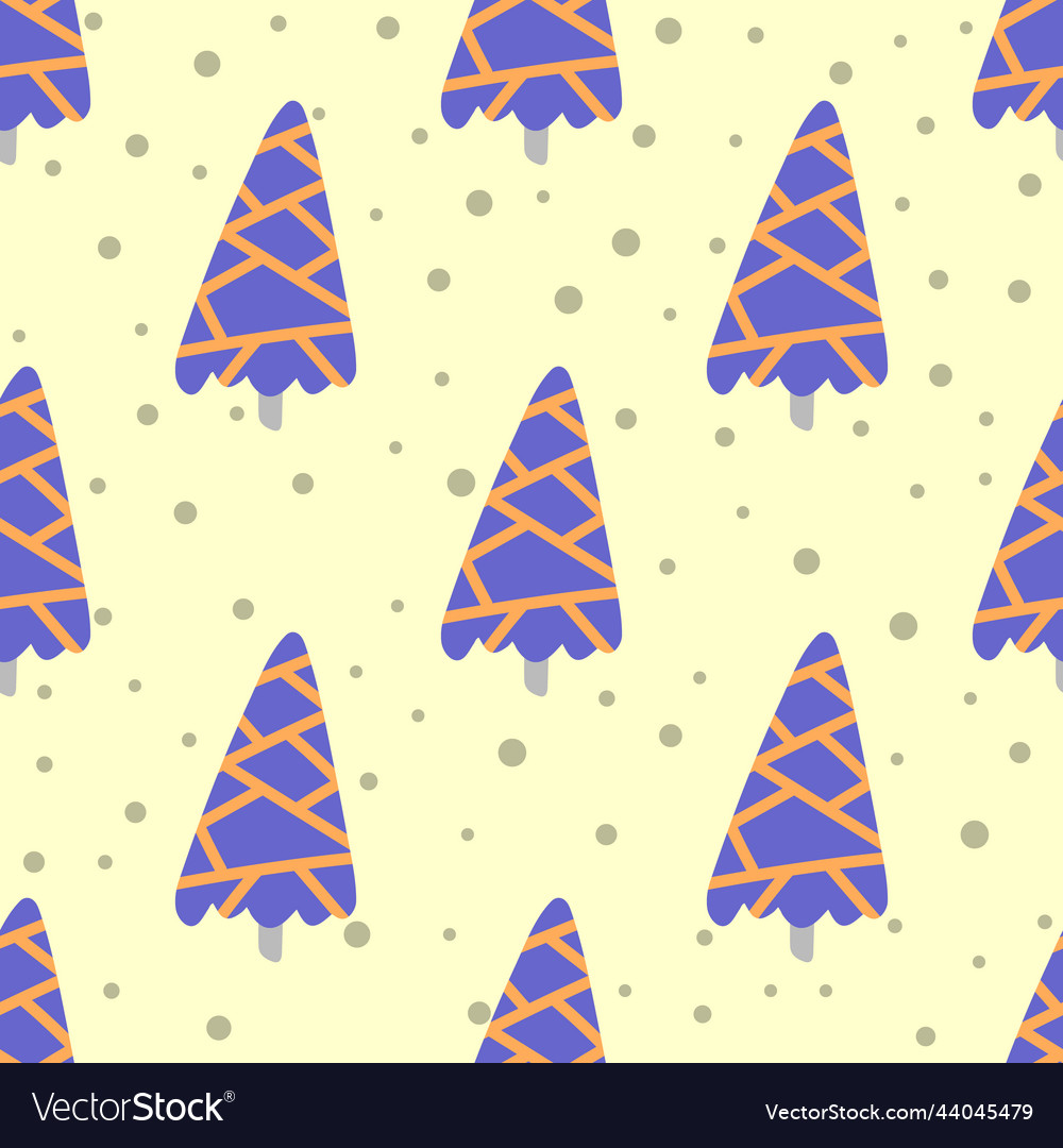 Christmas tree and snowflake seamless pattern new