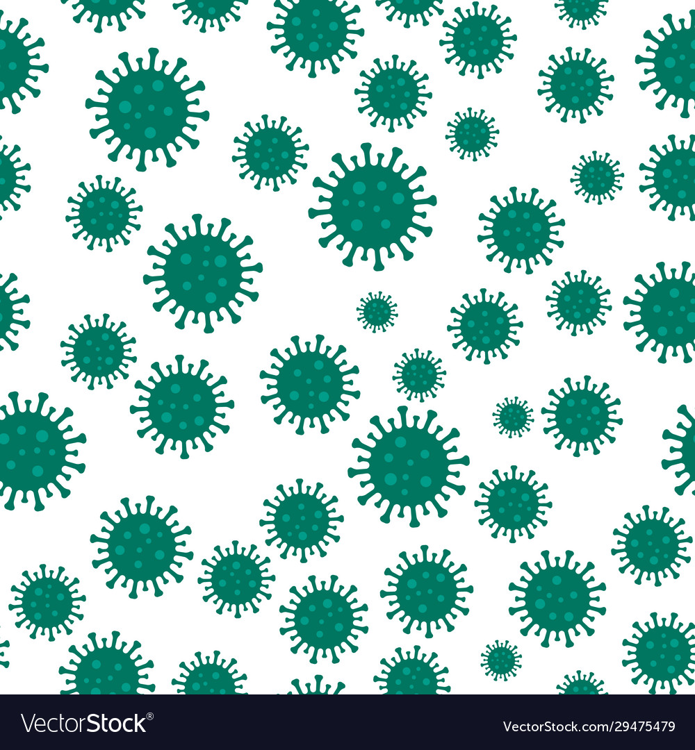 Corona virus seamless pattern on white background