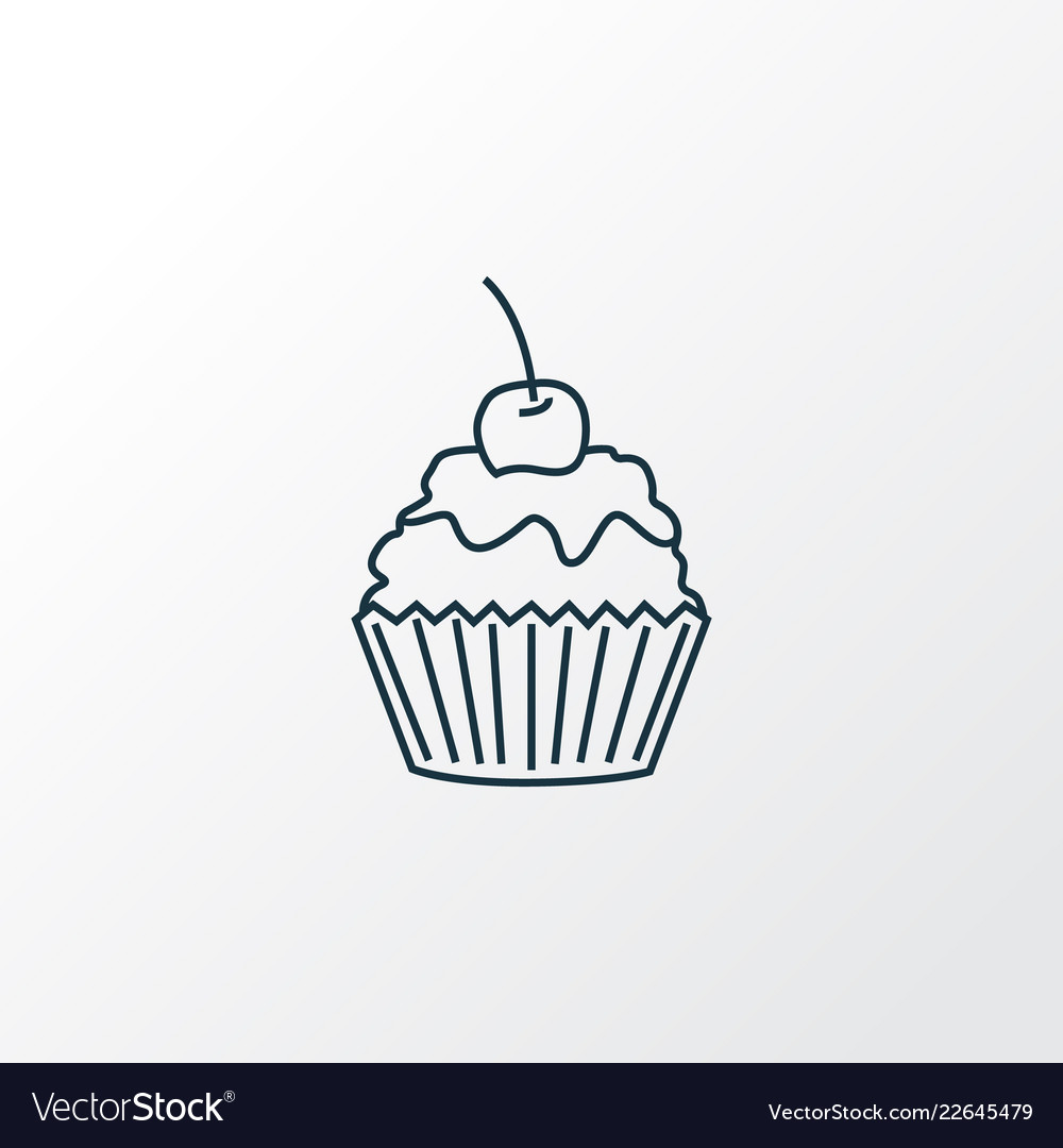 Cupcake icon line symbol premium quality isolated Vector Image