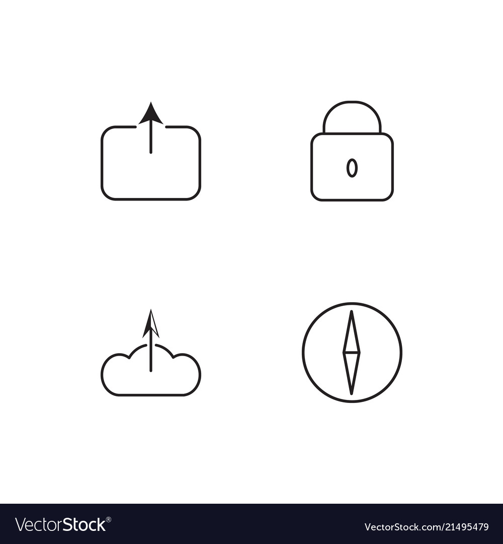 Essential linear icons set simple outline