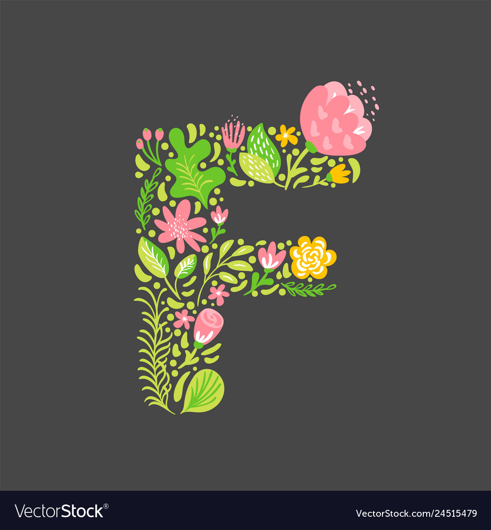 Floral summer letter f flower capital wedding