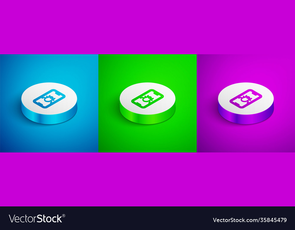 Isometric line system bug on mobile icon isolated vector image Isometric line system bug on mobile icon isolated