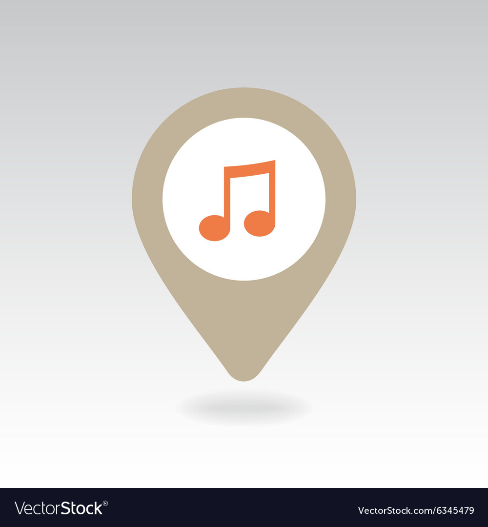 Music note pin map icon pointer markers