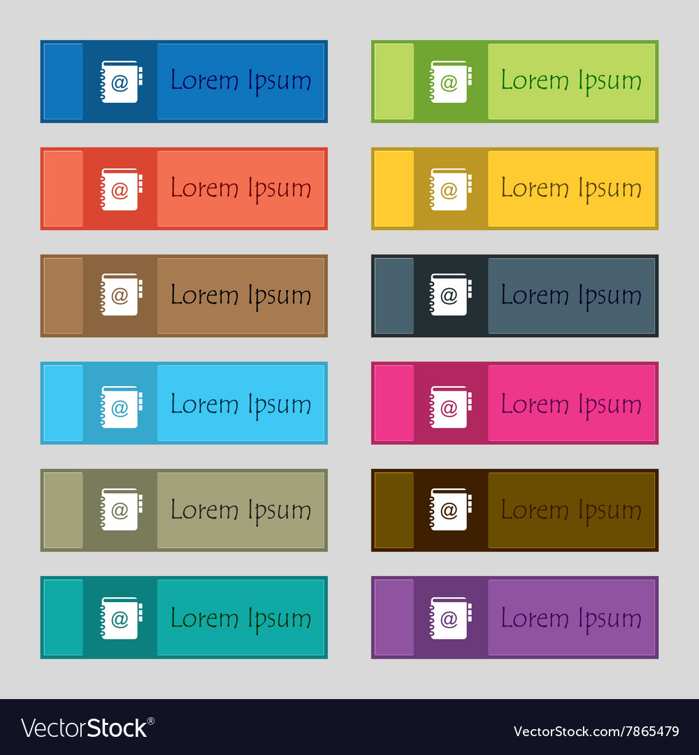 Notebook address phone book icon sign set