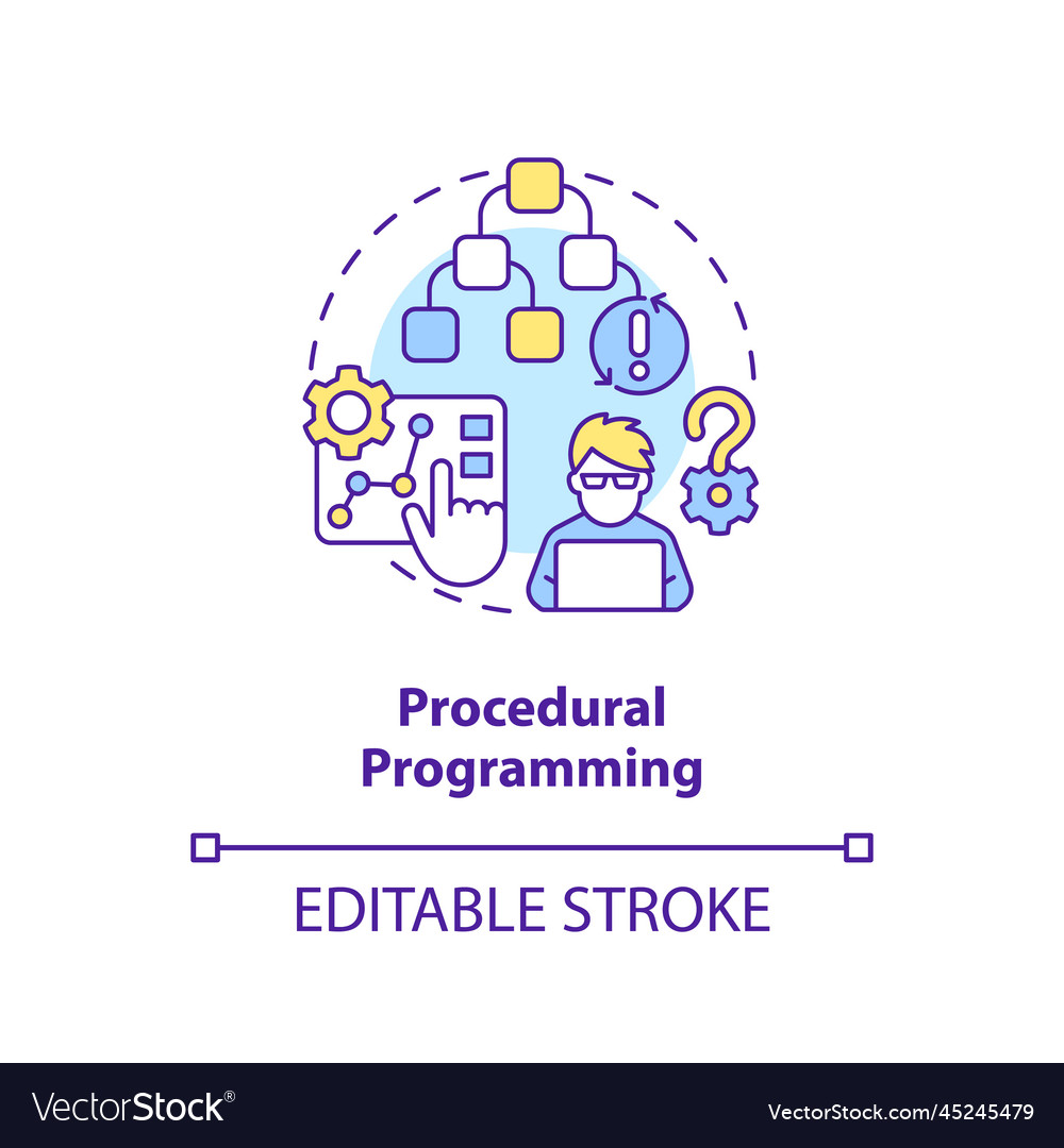 Procedural programming concept icon vector image Procedural programming concept icon