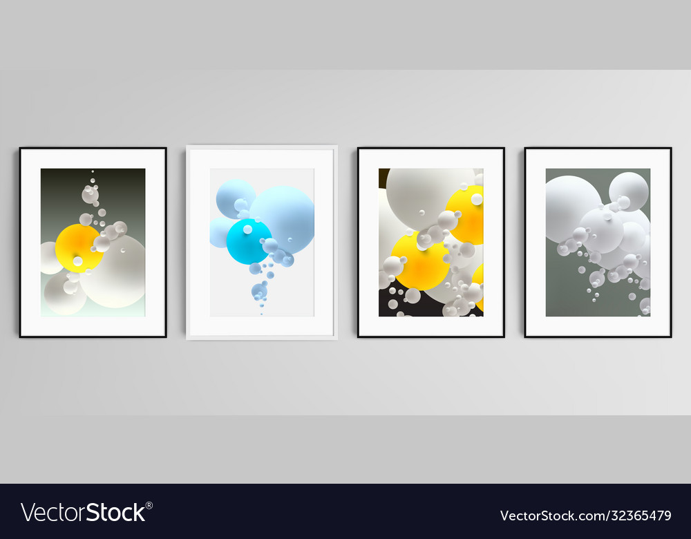 Realistic set picture frames in a4 vector image Realistic set picture frames in a4