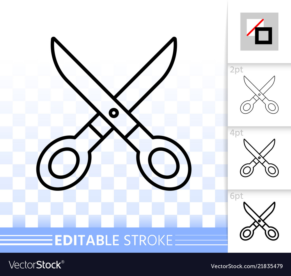 Scissors simple black line icon