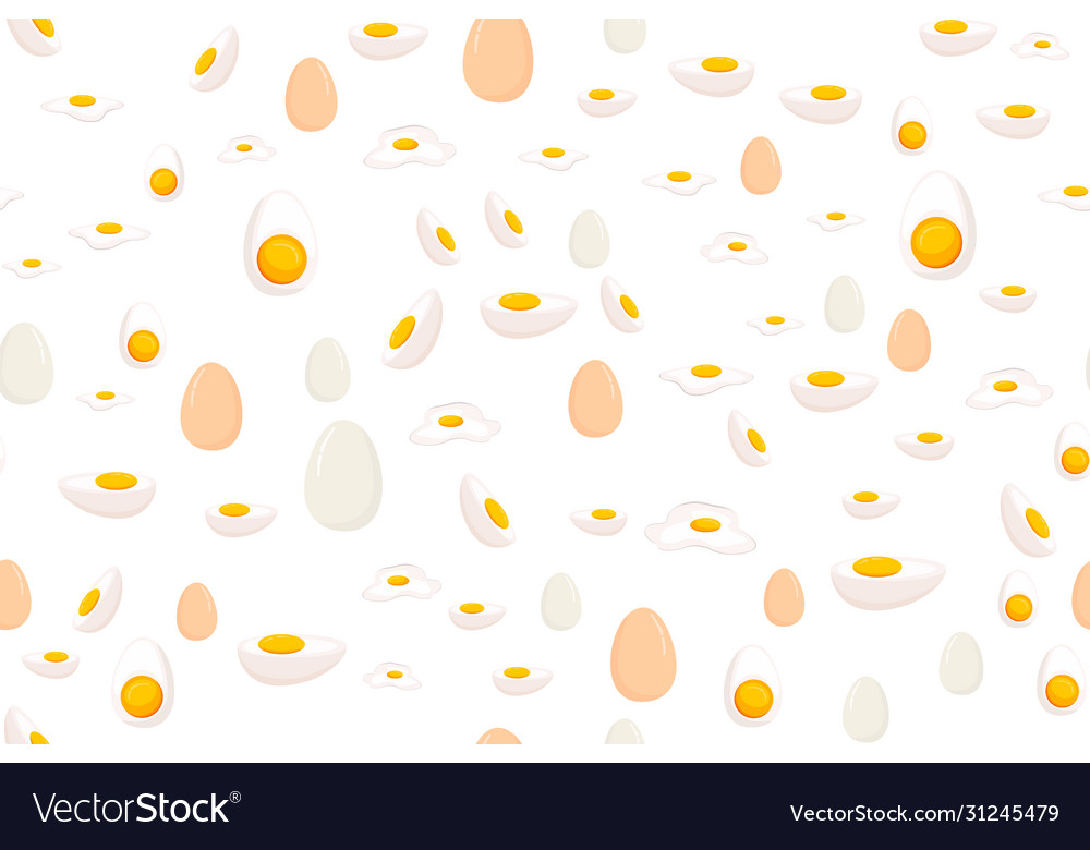 Seamless pattern with eggs on white