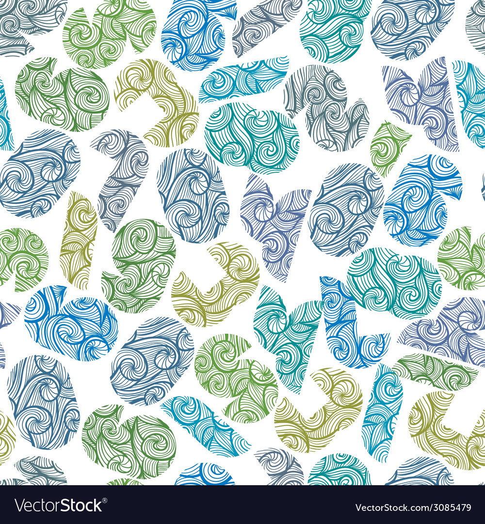 Seamless pattern with modern shape numbers