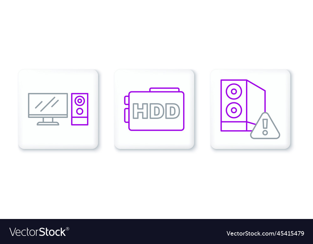Set line case of computer monitor vector image Set line case of computer monitor