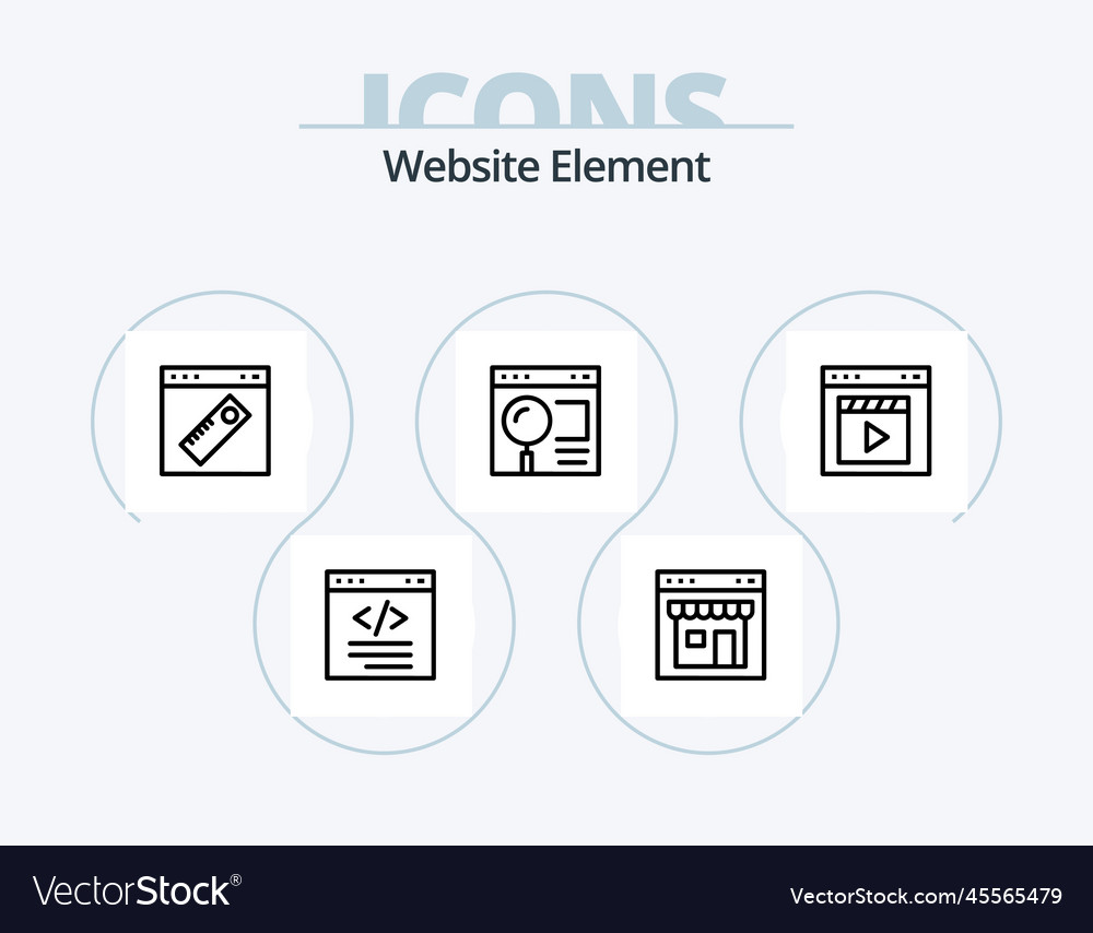 Website element line icon pack 5 design page
