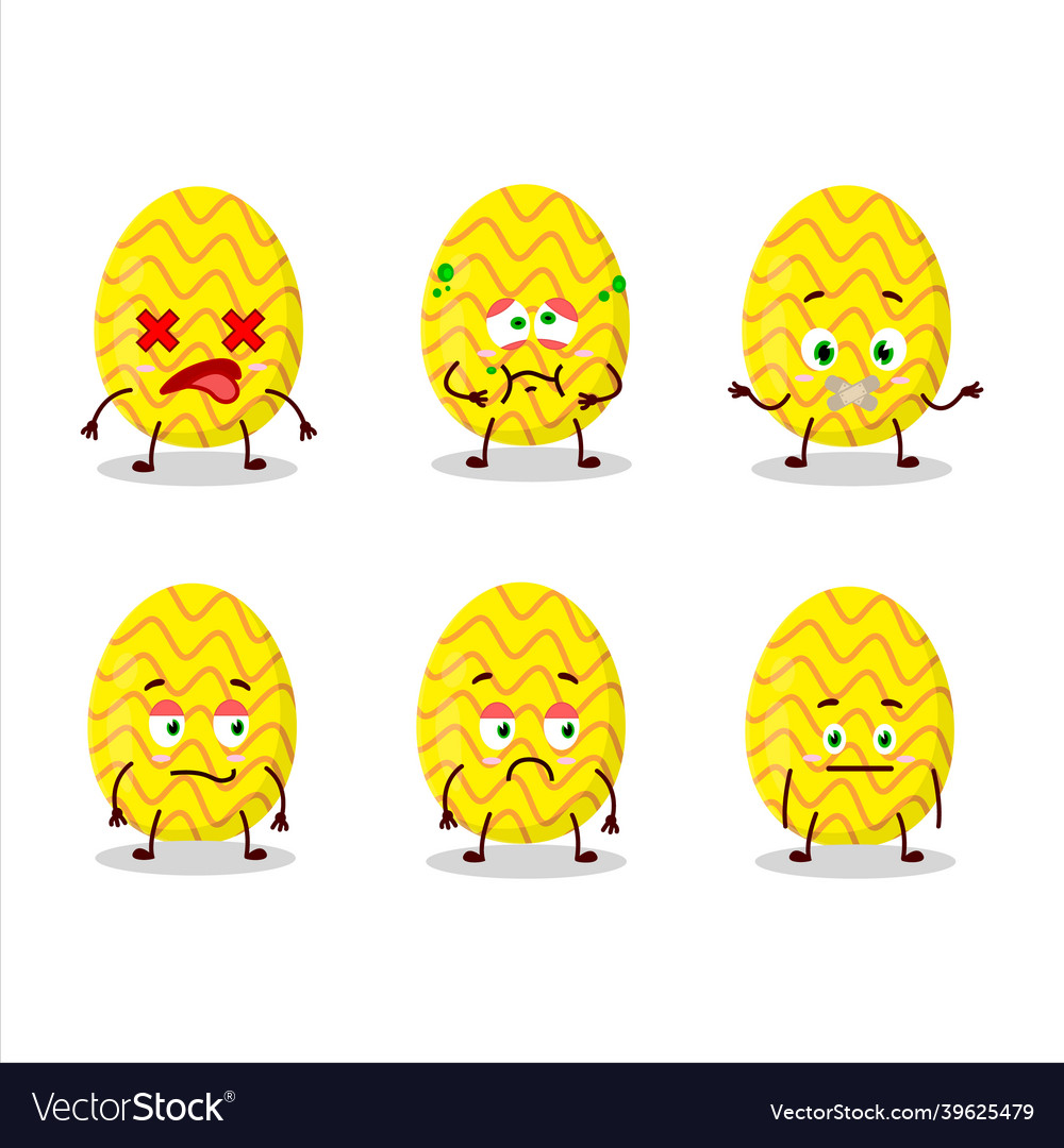 Yellow easter egg cartoon character with nope Vector Image