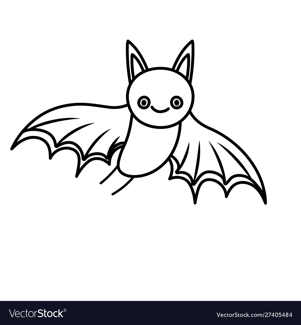 Bat cartoon trick or treat happy halloween Vector Image