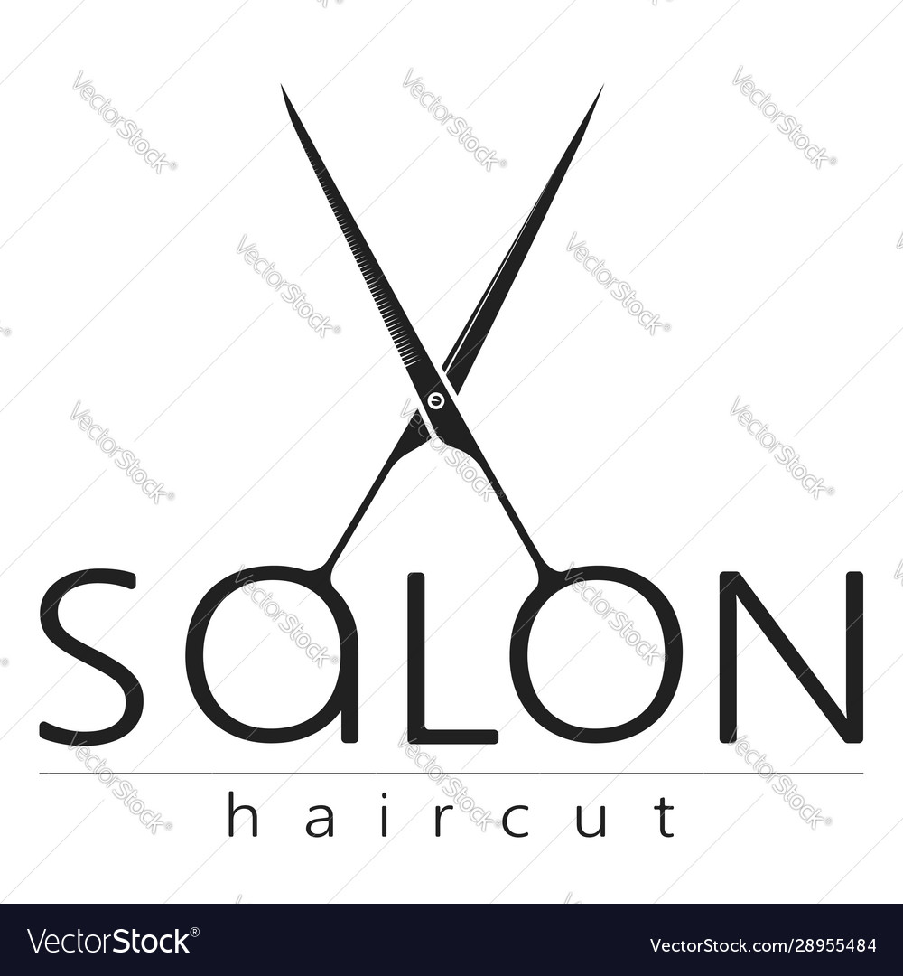 Beauty salon with scissors silhouette Royalty Free Vector