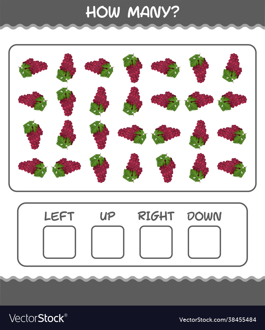 Cartoon Red Grape Counting Game