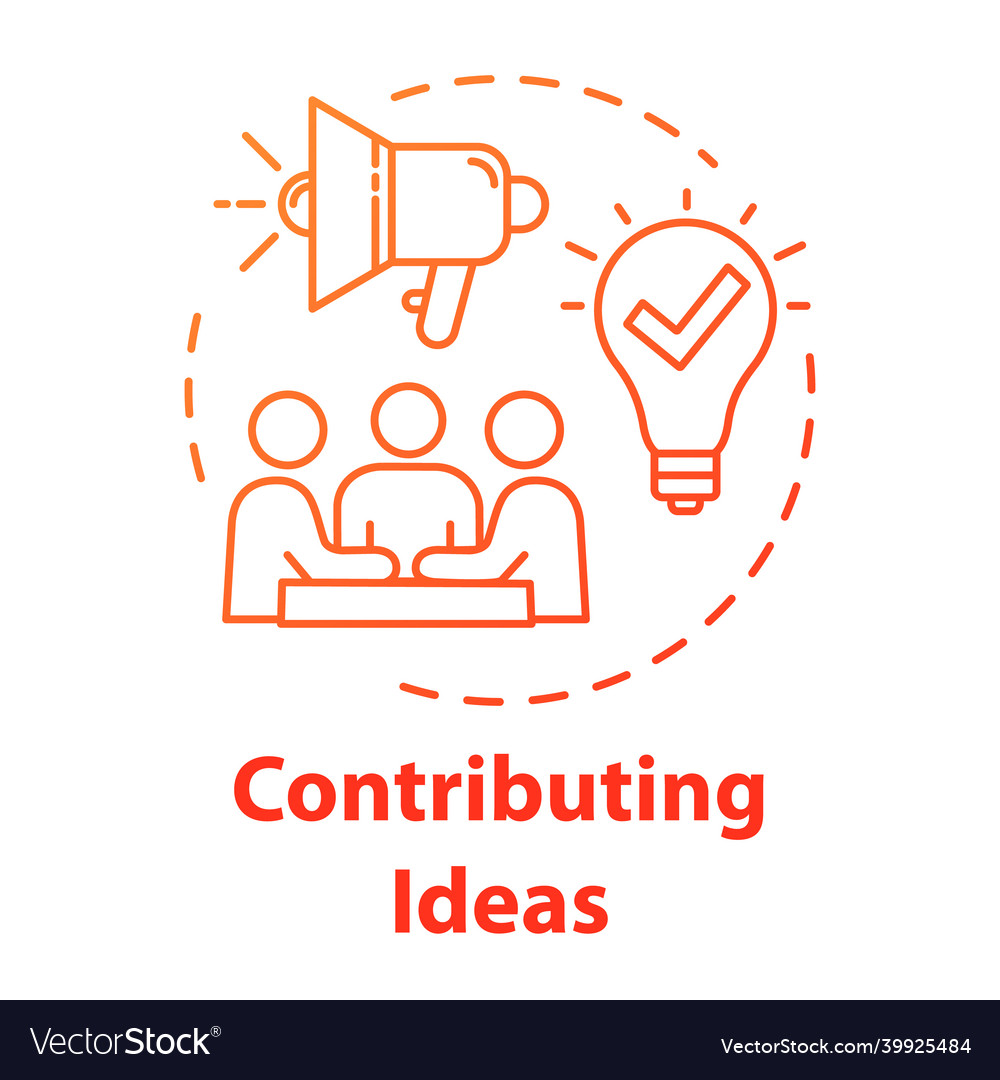 Contributing ideas concept icon business meeting