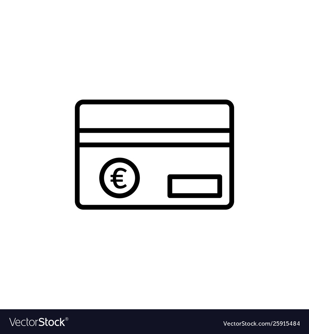 Credit card line icon in flat style for app ui vector image Credit card line icon in flat style for app ui