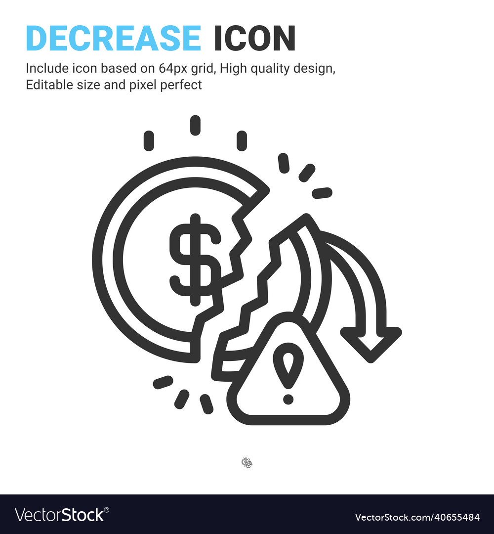 Decrease icon with outline style isolated
