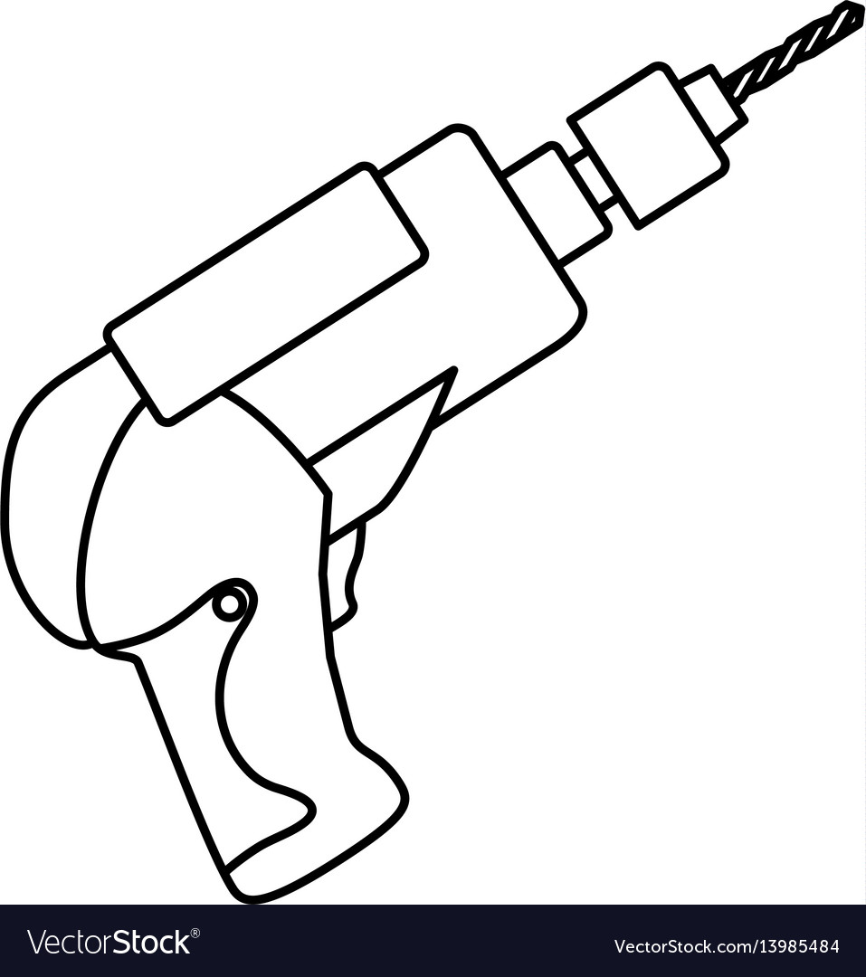 Electric drill carpentry tool Royalty Free Vector Image