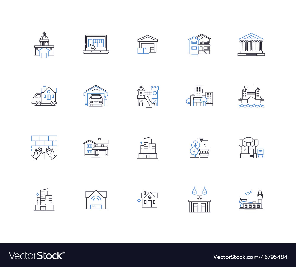 Estates line icons collection inheritance vector image Estates line icons collection inheritance