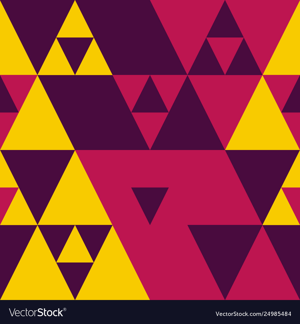Geometric color triangles seamless pattern vector image Geometric color triangles seamless pattern