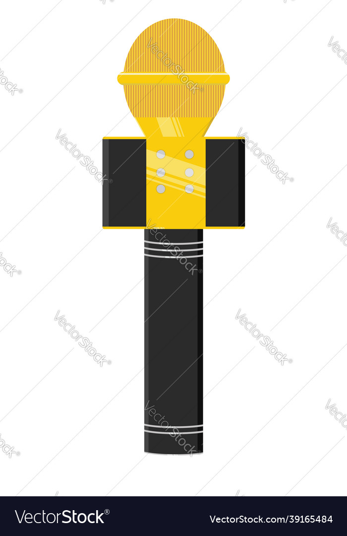 Golden mic on a white background