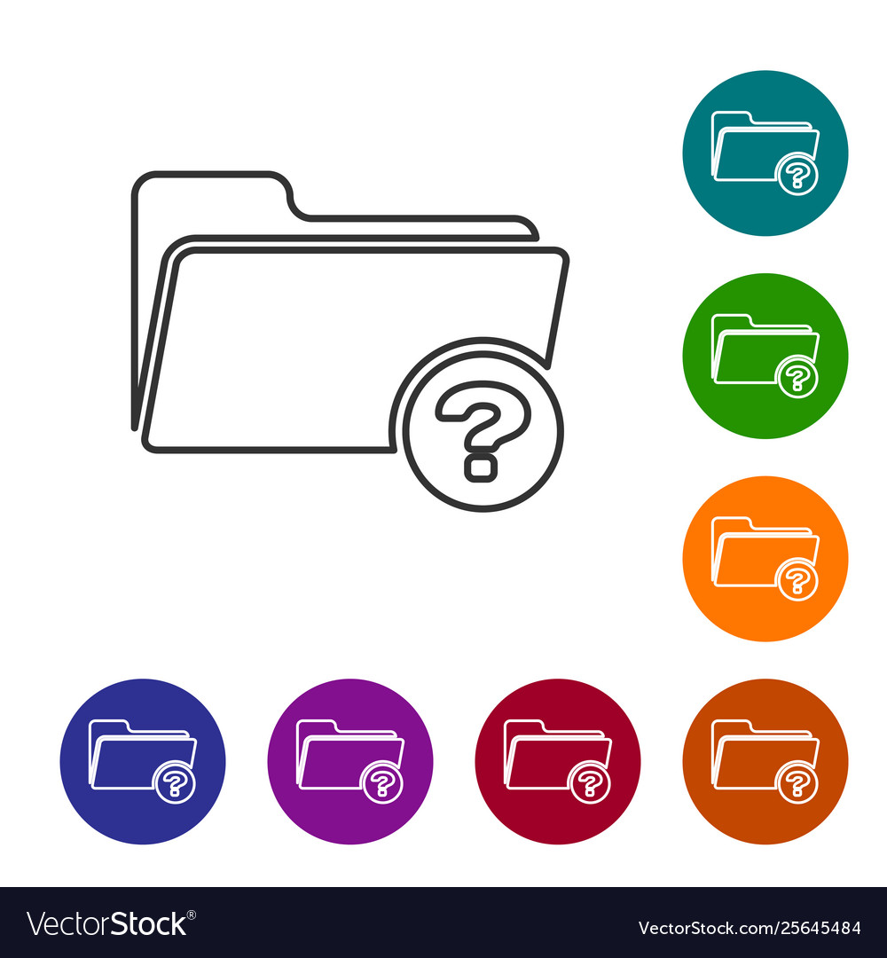 Grey unknown directory line icon isolated on white vector image Grey unknown directory line icon isolated on white