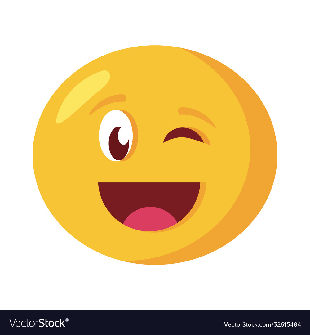 Happy emoji face classic flat style icon