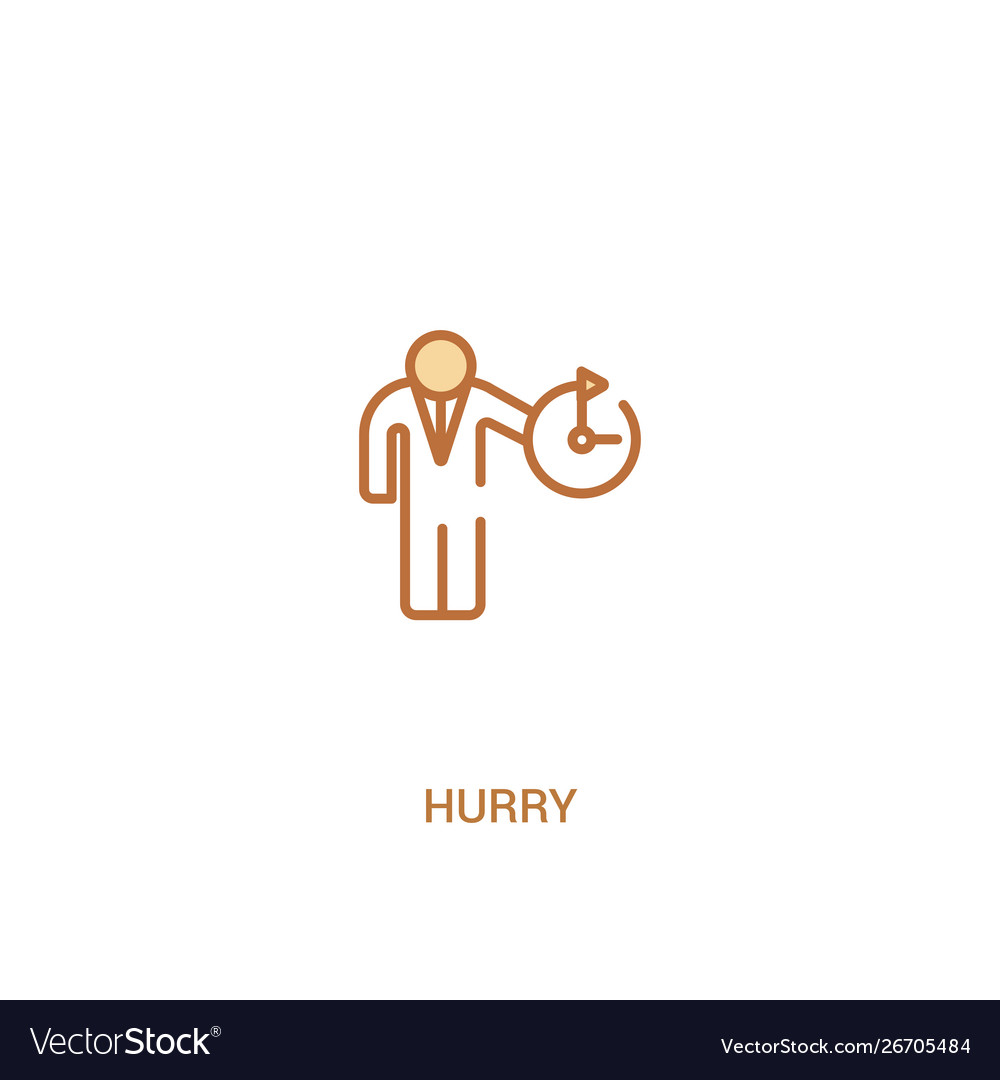 Hurry concept 2 colored icon simple line element