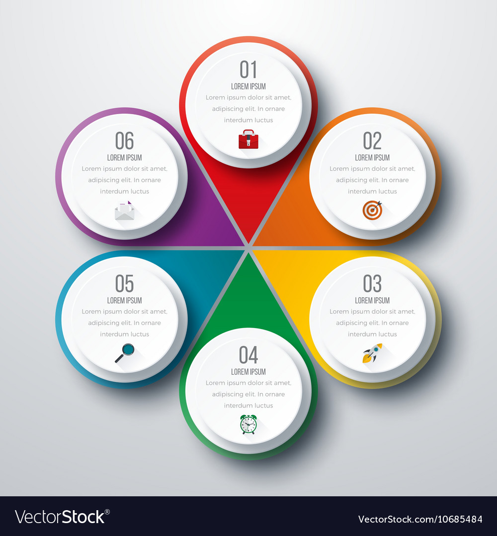 Infographic design with colored Royalty Free Vector Image