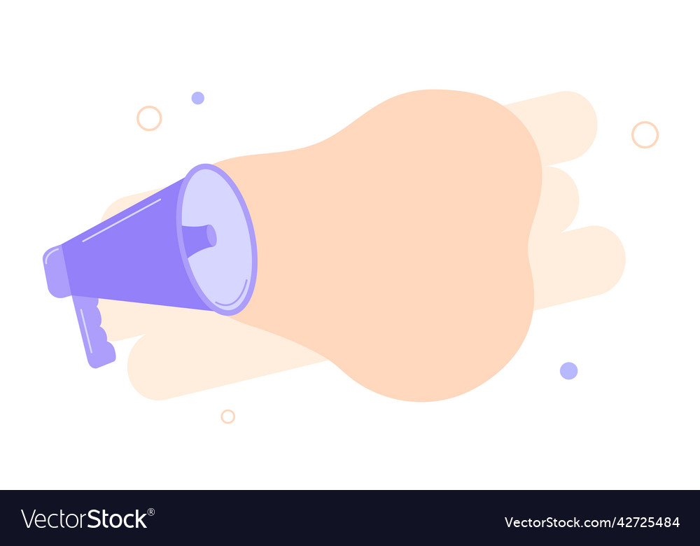 Megaphone banner with blank bubble speech for text