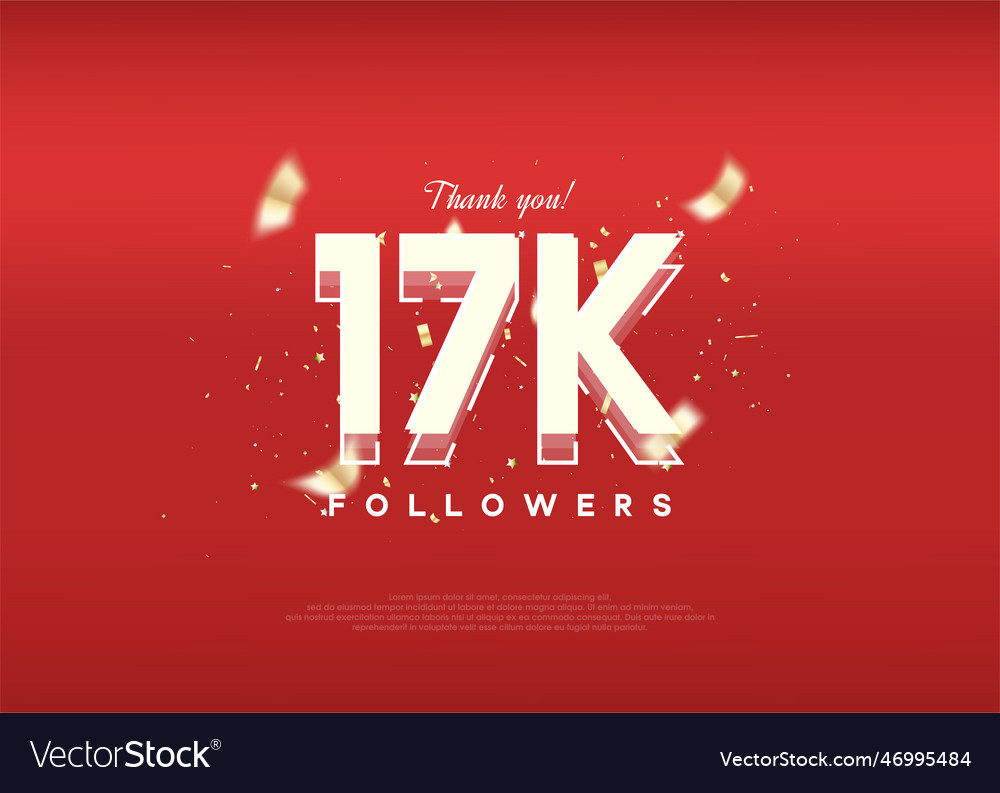 Modern design celebration of 17k followers Vector Image