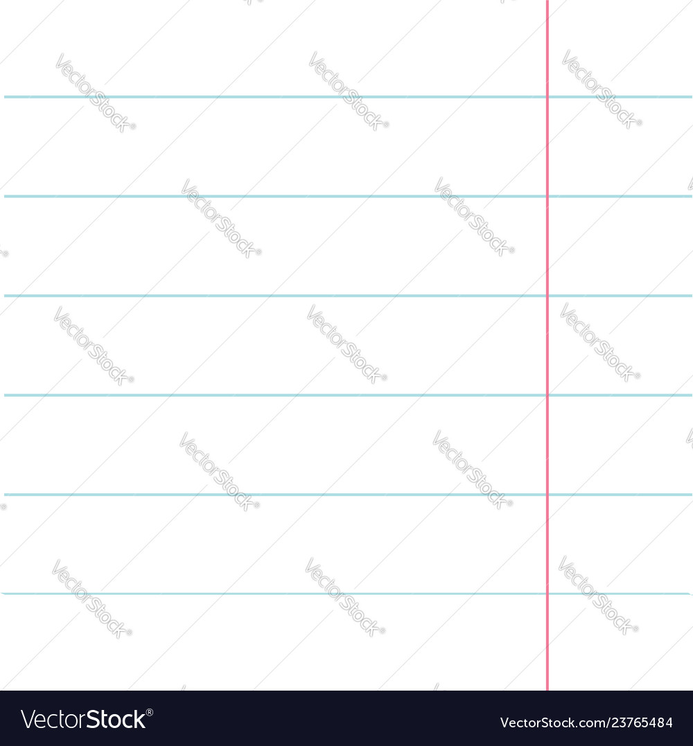 Notebook paper texture lined page template red vector image Notebook paper texture lined page template red