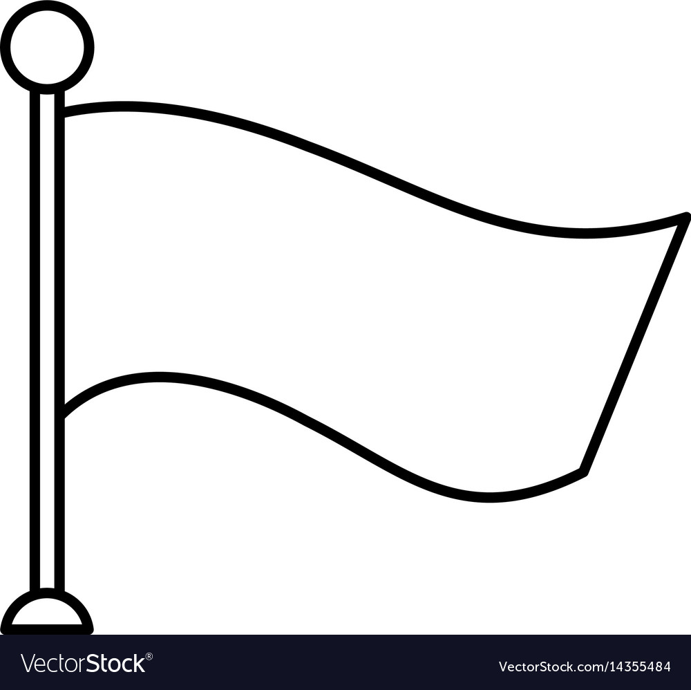 Download Pole flag banner empty outline Royalty Free Vector Image