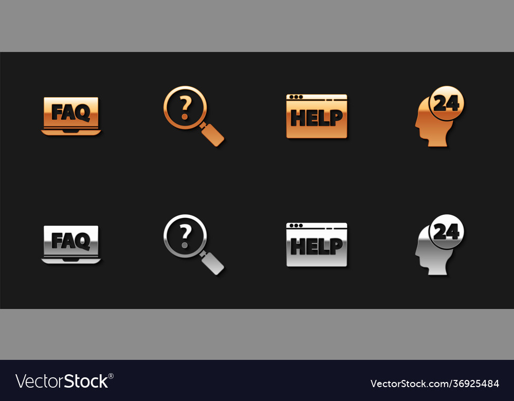 Set laptop and faq unknown search browser help vector image Set laptop and faq unknown search browser help