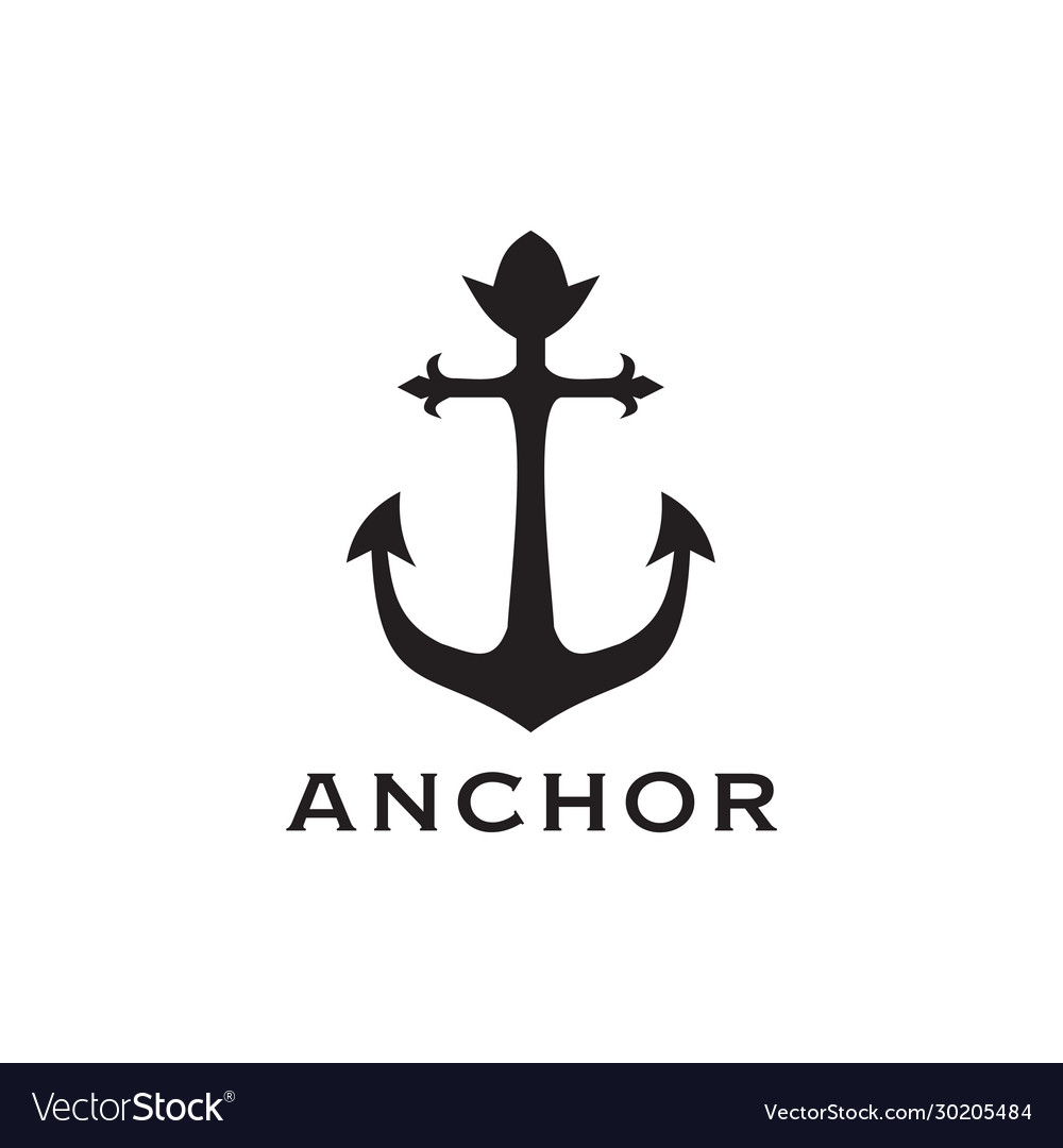 Ship anchor logo design template