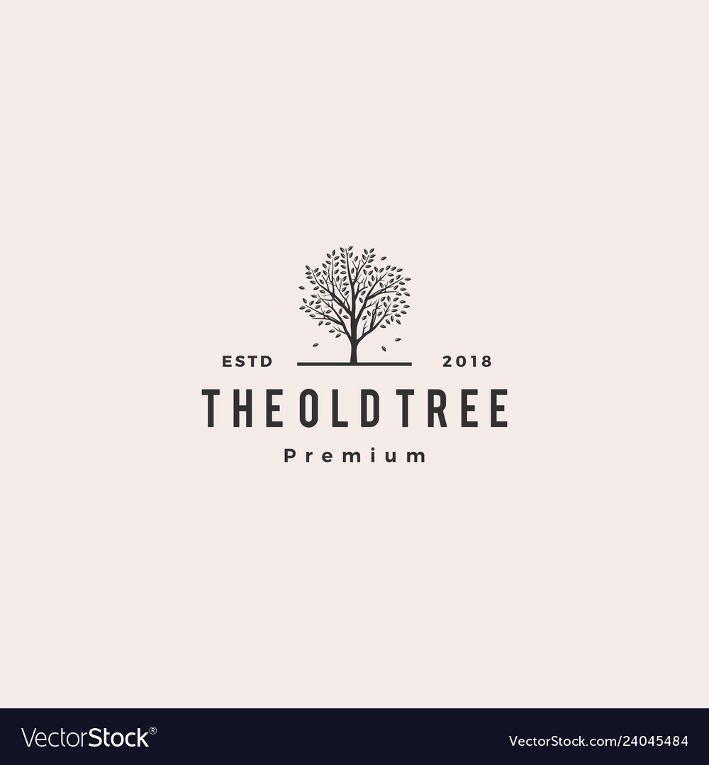 Tree Logo Retro Hipster Vintage Logo Label Vector Image