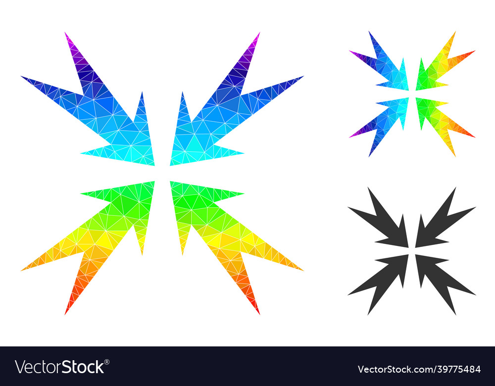 Triangle filled compression arrows icon vector image Triangle filled compression arrows icon