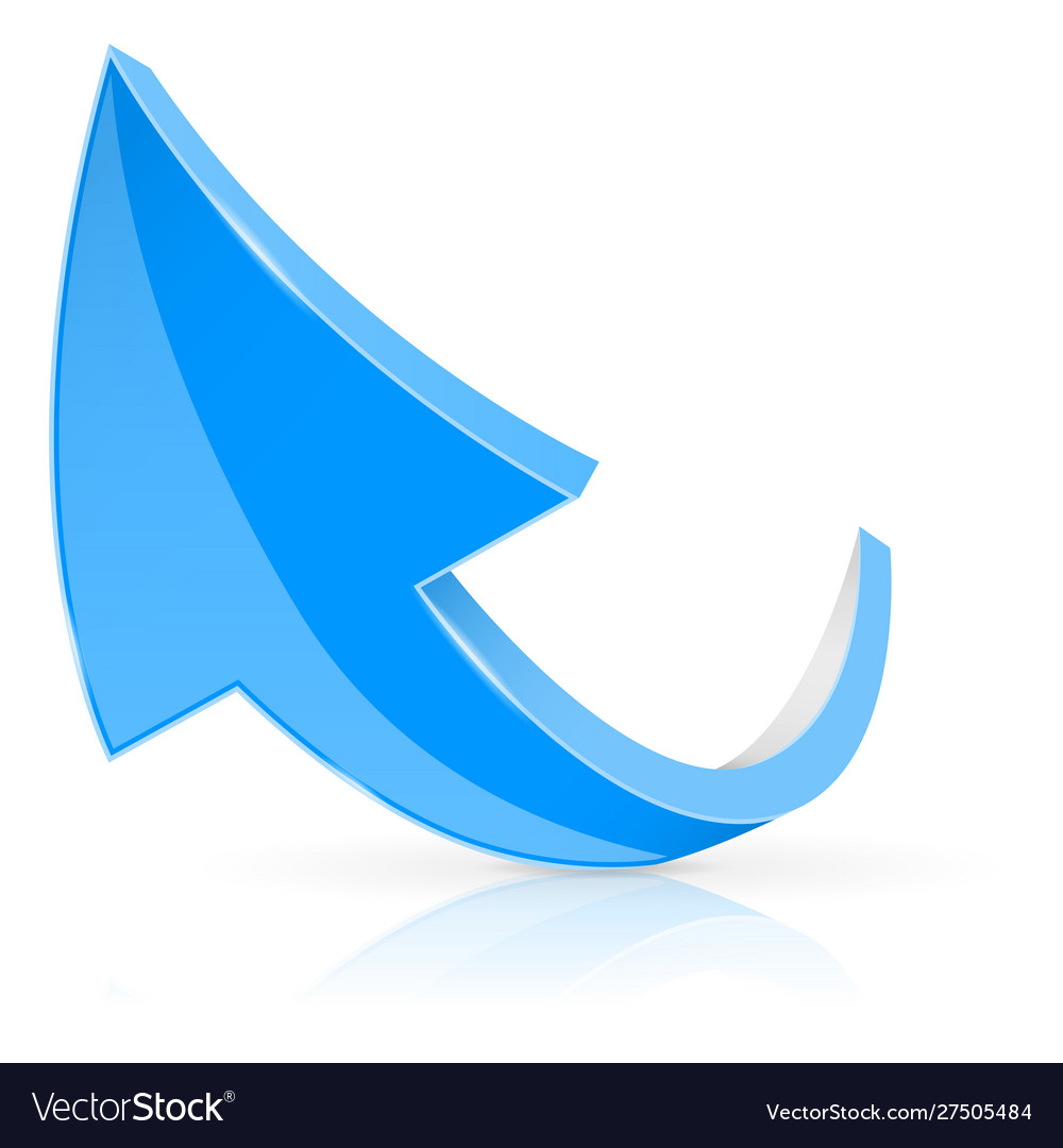 Up 3d arrow blue sign with reflection Royalty Free Vector