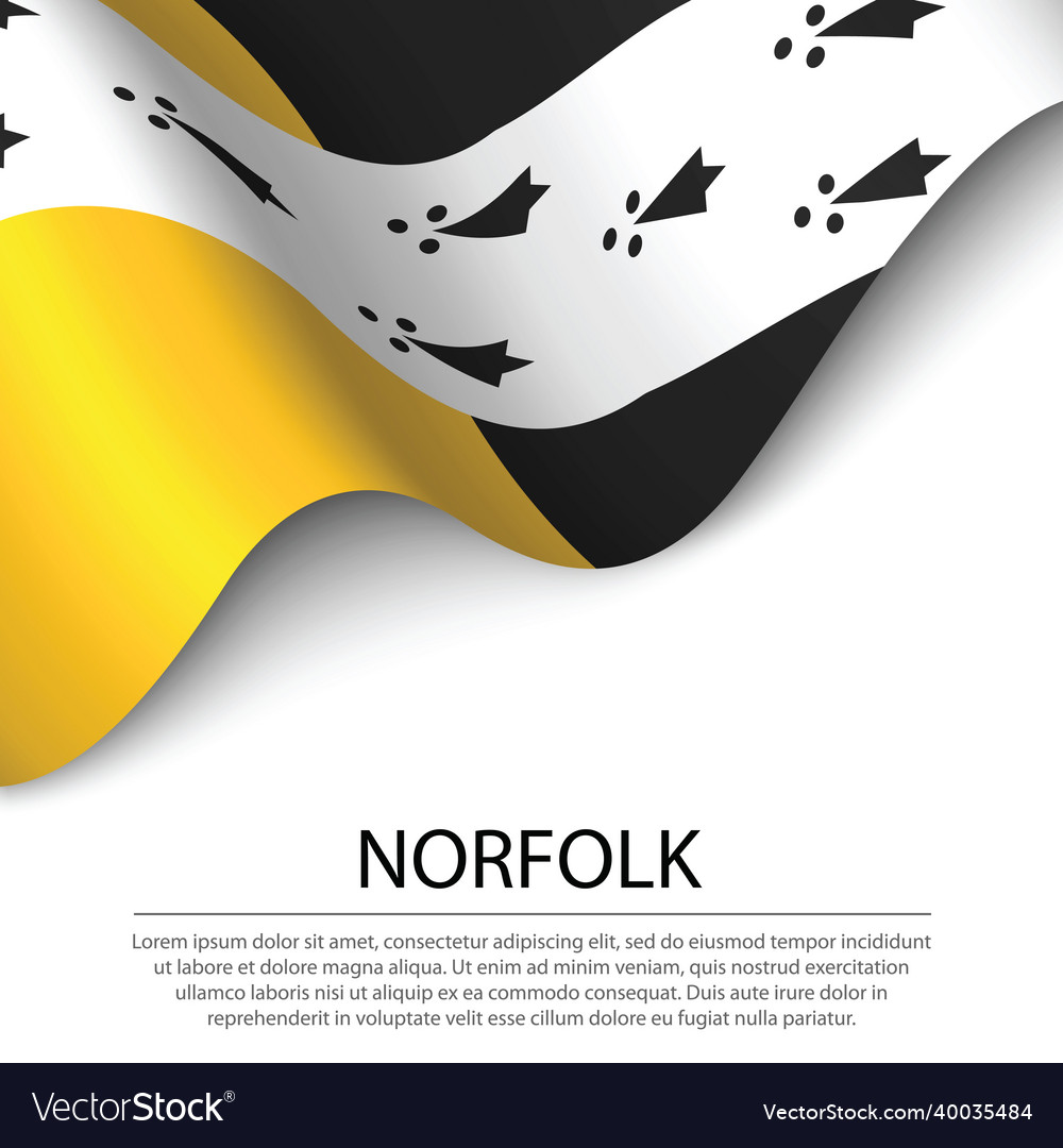 Waving flag of norfolk is a county england Vector Image