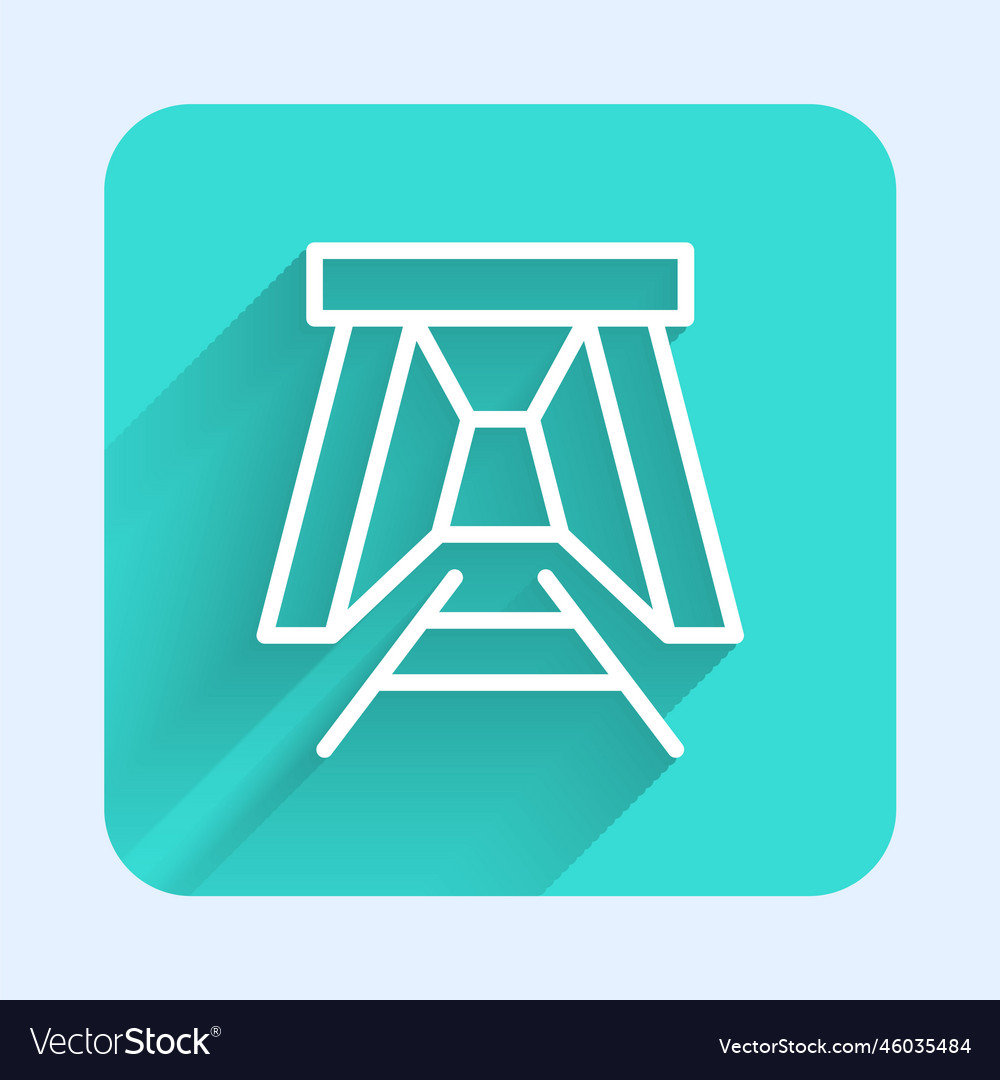 White line mine entrance icon isolated with long